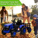 12V Electric Kids Ride-On Tractor Toy with Detachable Trailer and Remote Control Blue Magic Cars 6