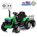 12V Kids Electric Ride-On Tractor Toy with Detachable Trailer and Remote Control Green Magic Cars Variant 0