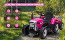 12V Kids Electric Ride-On Tractor with Trailer and 3-Speed Remote Control Magic Cars 0