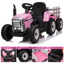 12V Electric Kids Ride-On Tractor with Trailer, Horn, and Remote Control Magic Cars 13