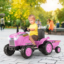 12V Kids Ride-On Tractor with Trailer and Remote Control for Toddlers Magic Cars 4