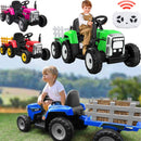 12V Electric Ride-On Tractor with Trailer for Toddlers, Ground Loader Toy Car Magic Cars 1