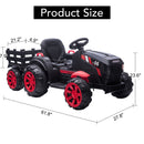 12V Electric Kids Ride-On Tractor Toy with Trailer and Remote Control Magic Cars 23