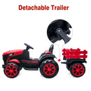 12V Electric Kids Ride-On Tractor Toy with Trailer and Remote Control Magic Cars 5
