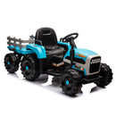 12V Battery-Powered Kids Ride-On Tractor with Trailer and Remote Control, 3-Speed Child Vehicle Magic Cars 12