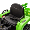12V Battery-Powered Kids Ride-On Tractor with Trailer and Remote Control, 3-Speed Child Vehicle Magic Cars 24