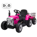 12V Kids Ride-On Tractor with Trailer and Remote Control, Battery Powered Toy Vehicle Magic Cars 17