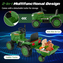 12V Electric Toy Tractor with Trailer for Kids, 2-in-1 Ride-On Car with Lights and Horn Magic Cars 6