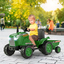 Green 12V Kids Ride-On Tractor with Trailer and Remote Magic Cars 11