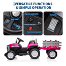 12V Battery-Powered Kids Tractor with Trailer and 2.4G Remote Control for Parents Magic Cars 2