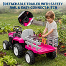 12V Battery-Powered Kids Tractor with Trailer and 2.4G Remote Control for Parents Magic Cars 4