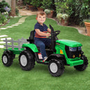 12V Battery-Powered Kids Electric Ride-On Tractor with Trailer and Remote Control Toy Car Magic Cars 1