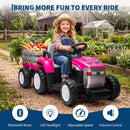 12V Electric Ride-On Tractor for Kids with Trailer and Dual 35W Motors, 2.4G Remote Control for Parents Magic Cars 1