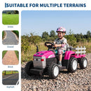 12V Electric Ride-On Tractor for Kids with Trailer and Dual 35W Motors, 2.4G Remote Control for Parents Magic Cars 5