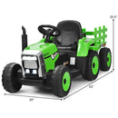 12V Kids Ride-On Tractor with Trailer, Ground Loader, RC Remote Control, and Lights Magic Cars 3