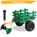 12V Kids Ride-On Tractor with Trailer, Remote Control, and LED Headlights Magic Cars 3