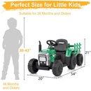 12V Kids Ride-On Tractor with Trailer, Remote Control, and LED Headlights Magic Cars 5