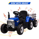12V Battery-Powered Kids Ride-On Tractor with Trailer and Remote Control for Toddlers Magic Cars 1