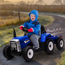 12V Battery-Powered Kids Ride-On Tractor with Trailer and Remote Control for Toddlers Magic Cars 7