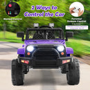 12V Purple Remote Control Kids Ride-On Truck with LED Lights Magic Cars 4