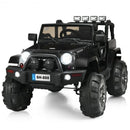 12V Black Ride-On Truck for Kids with Remote Control and LED Lights Magic Cars 2