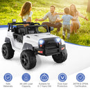 White 12V Children's Ride-On Truck with Remote Control and LED Lights Magic Cars 4