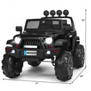 12V Kids Ride-On Truck with Remote Control and Double Magnetic Doors, Black Magic Cars 4