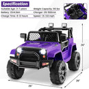 12V Kids Ride-On Truck with Remote Control and Headlights Purple Magic Cars 3