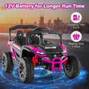 12V Pink Kids UTV Ride-On Car with Remote Control, LED Lights, and 3 Speed Options for Ages 3+ Magic Cars 1