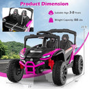 12V Pink Kids UTV Ride-On Car with Remote Control, LED Lights, and 3 Speed Options for Ages 3+ Magic Cars 2