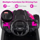 12V Pink Kids UTV Ride-On Car with Remote Control, LED Lights, and 3 Speed Options for Ages 3+ Magic Cars 3