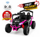 12V Pink Kids UTV Ride-On Car with Remote Control, LED Lights, and 3 Speed Options for Ages 3+ Magic Cars Variant 0