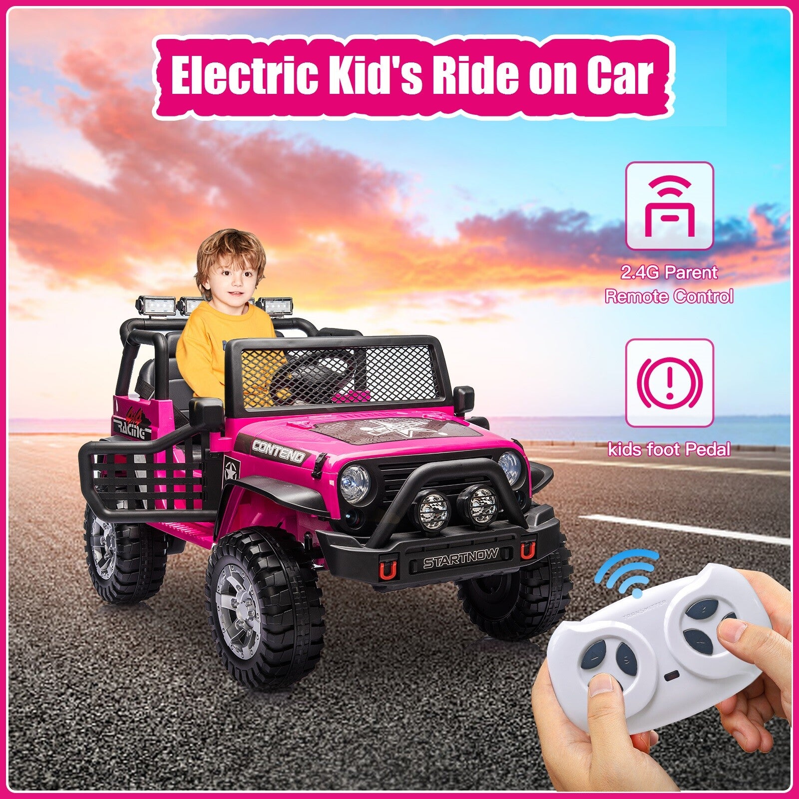 12V Kids Ride On Vehicle Cars 2 Seats Electric Truck Jeep w/Remote ...
