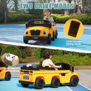 12V Electric 2-Seater Kids School Bus Ride-On Toy Car with Remote Control Magic Cars 2