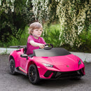 12V Licensed Lamborghini Huracan Electric Ride-On Car for Kids Ages 3-6 Pink Magic Cars 1