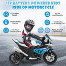 Licensed BMW 12V Ride-On Motorcycle Toy for Kids Aged 37-96 Months - Blue Magic Cars 4