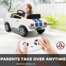 12V Ford Shelby GT350 Kids Ride-On Car with Remote Control and LED Lights in White Magic Cars 4