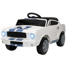 12V Ford Shelby GT350 Kids Ride-On Car with Remote Control and LED Lights in White Magic Cars Variant 0