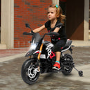 12V Licensed Kids Ride-On Motorcycle with Headlight and Training Wheels, Black Magic Cars 2