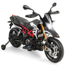 12V Licensed Kids Ride-On Motorcycle with Headlight and Training Wheels, Black Magic Cars 3