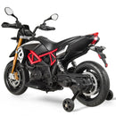 12V Licensed Kids Ride-On Motorcycle with Headlight and Training Wheels, Black Magic Cars 5