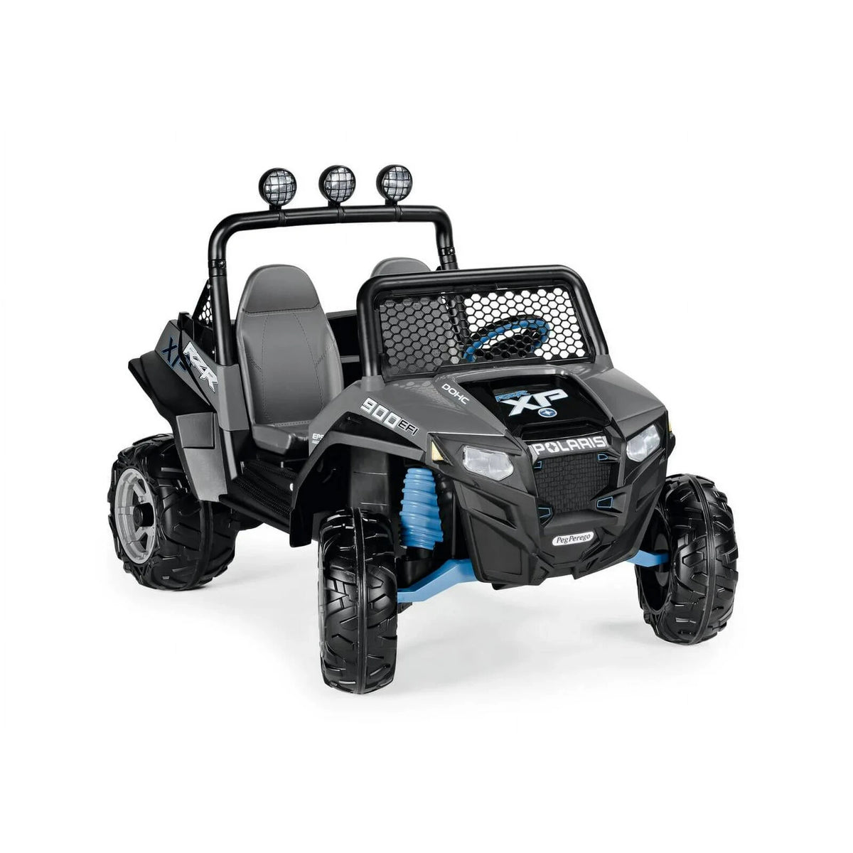 12V Peg Perego Polaris RZR 900 Battery-Powered Ride-On ATV, Ages 3+, Gray 2 Year Warranty -