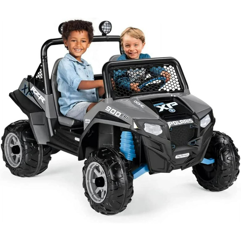 12V Peg Perego Polaris RZR 900 Battery-Powered Ride-On ATV, Ages 3+, Gray 2 Year Warranty