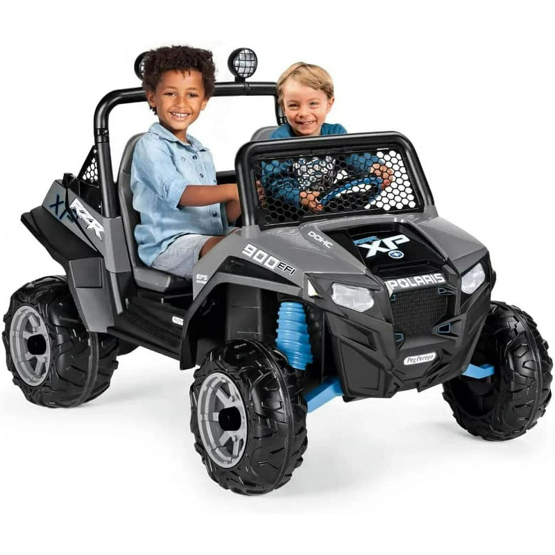 12V Peg Perego Polaris RZR 900 Battery-Powered Ride-On ATV, Ages 3+, Gray 2 Year Warranty