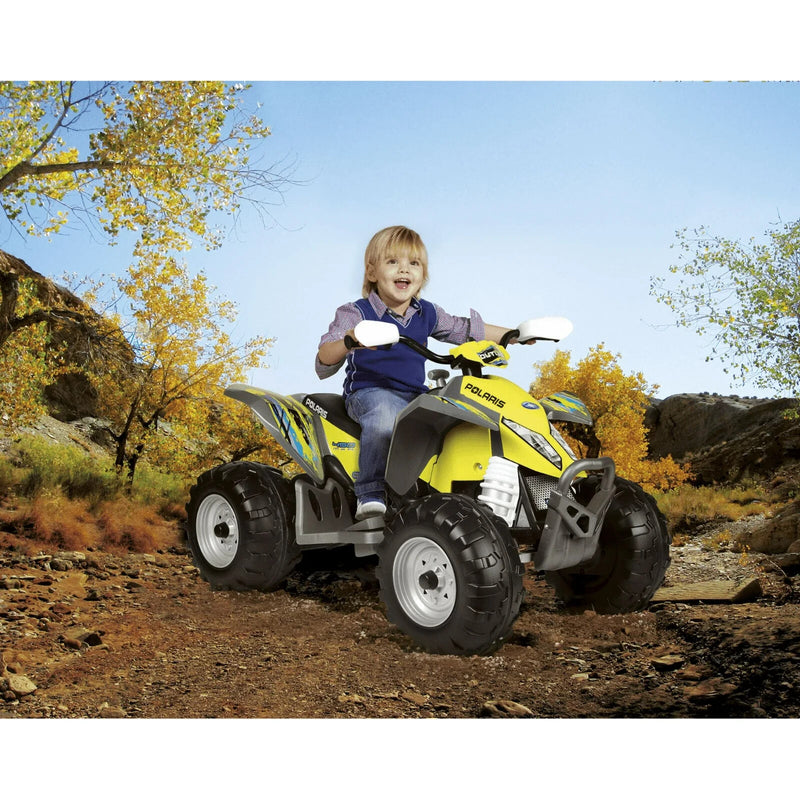 polaris 450 mxr peg perego 12V Polaris Outlaw MXR 450 Battery-Powered Ride-On ATV, Ages 3+, Yellow Free Warranty 1 Year