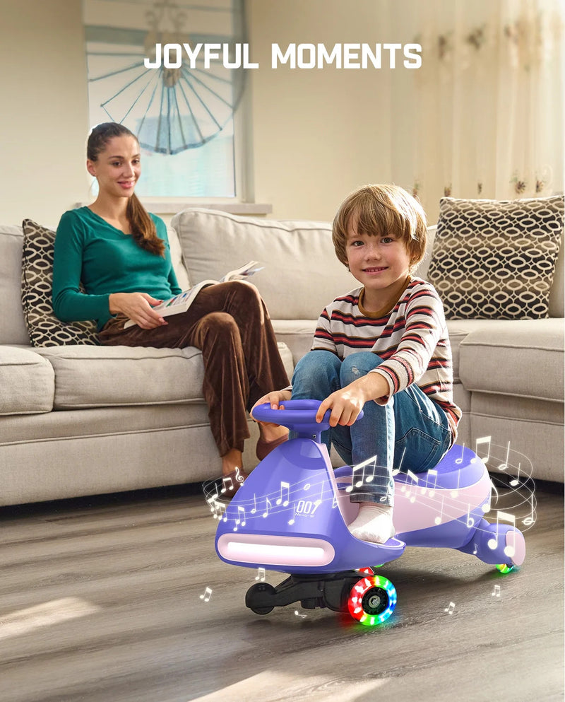 12V Pro Electric Wiggle Car with Pedal Kids 3+ Ride on Toy Rechargeable ...