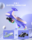 12V Electric Wiggle Ride-On Car with Pedal for Kids 3+ Rechargeable Battery Magic Cars 2