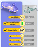 12V Electric Wiggle Ride-On Car with Pedal for Kids 3+ Rechargeable Battery Magic Cars 3