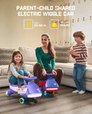 12V Electric Wiggle Ride-On Car with Pedal for Kids 3+ Rechargeable Battery Magic Cars 4
