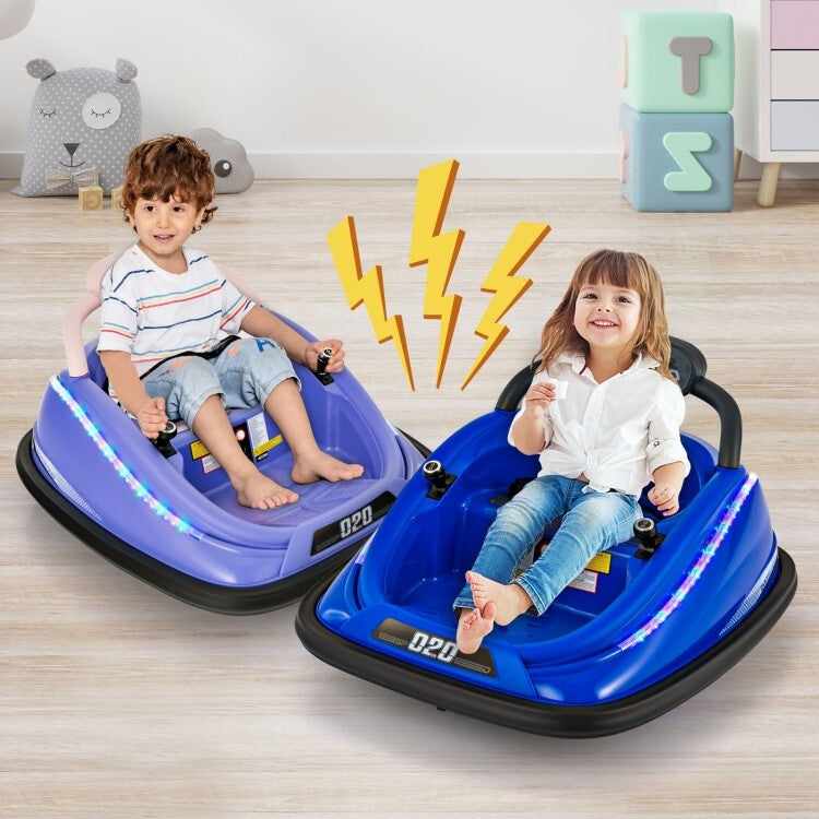 2 Battery Rides 12V Rechargeable Battery Kids Ride on Bumper Car Toy Gift Kids w/Remote ...
